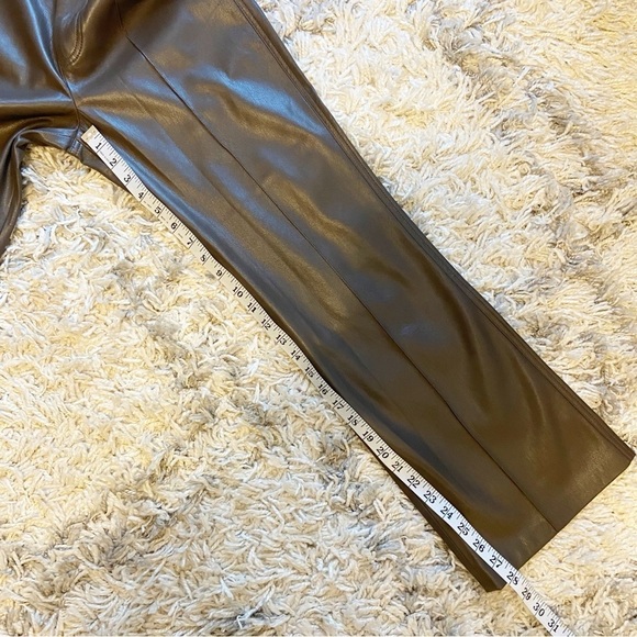 Nanushka |  Zoey Dark Brown High Waist Regenerated Leather Blend Trousers Small - Picture 14 of 16